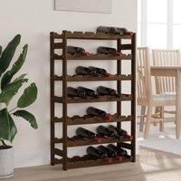 Berkfield Home Wine Rack for 42 Bottles Brown Solid Wood Pine