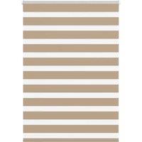 Berkfield Home Zebra Blind Sand Brown 110x100 cm Fabric Width 105.9 cm Polyester in Tan