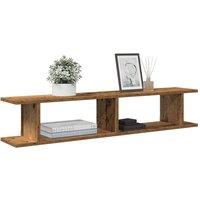 Berkfield Home Wall Shelves 2 pcs Old Wood 105x18x20 cm Engineered Wood in Brown | Size: 105 x 18 x 20 cm