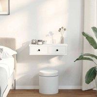 Berkfield Home Wall Shelf with Drawers White 60x25x15 cm Engineered Wood | Size: 60 x 25 x 15 cm