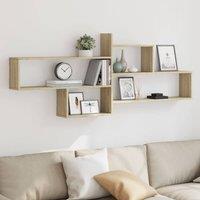 Berkfield Home Wall Shelf Sonoma Oak 167.5x18x68 cm Engineered Wood in Light Oak
