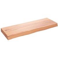 Berkfield Home Wall Shelf Light Brown 80x30x(2-6) cm Treated Solid Wood Oak