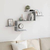 Berkfield Home Wall Shelf Grey Sonoma 104x15x49 cm Engineered Wood | Size: 104 x 15 x 49 cm