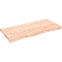 Berkfield Home Wall Shelf 100x50x(2-4) cm Untreated Solid Wood Oak in Natural