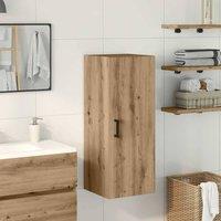 Berkfield Home Wall Mounted Cabinet Artisian Oak 34.5x34x90 cm Engineered Wood in Light Tan
