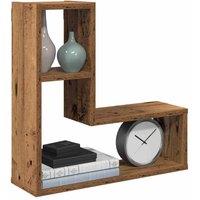 Berkfield Home Wall Cube Shelves 2 pcs Old Wood 50x15x50 cm Engineered Wood in Brown | Size: 50 x 15 x 50 cm