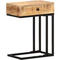 Berkfield Home U-Shaped Side Table 45x30x61 cm Solid Mango Wood in Brown | Size: 45 x 30 x 61 cm