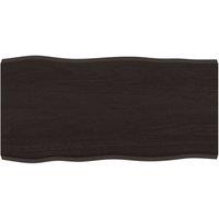 Berkfield Home Table Top Dark Grey 80x40x(2-4) cm Treated Solid Wood Live Edge in Charcoal