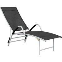 Berkfield Home Sun Lounger Textilene & Aluminium Black