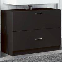 Berkfield Home Sink Cabinet Black 78x37x59 cm Engineered Wood | Size: 78 x 37 x 59 cm