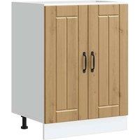 Berkfield Home Sink Base Cabinet Lucca Artisan Oak Engineered Wood in Brown
