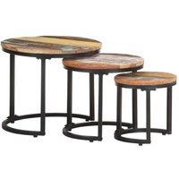 Berkfield Home Side Tables 3 pcs Solid Reclaimed Wood