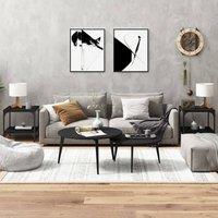 Berkfield Home Side Tables 2 pcs Black 40x40x40 cm Engineered Wood | Size: 40 x 40 x 40 cm