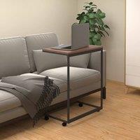 Berkfield Home Side Table with Wheels Black 55x35x70 cm Engineered Wood | Size: 55 x 35 x 70 cm