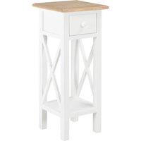 Berkfield Home Side Table White 27x27x65.5 cm Wood