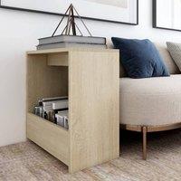 Berkfield Home Side Table Sonoma Oak 50x26x50 cm Engineered Wood in Light Tan | Size: 50 x 26 x 50 cm