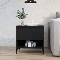 Berkfield Home Side Table Black 50x46x50 cm Engineered Wood | Size: 50 x 46 x 50 cm
