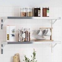 Berkfield Home Shelf Brackets 4 pcs 20x2.5x14 cm Silver Stainless Steel