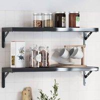 Berkfield Home Shelf Brackets 4 pcs 20x2.5x14 cm Black Stainless Steel