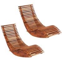 Berkfield Home Rocking Sun Loungers 2 pcs Acacia Wood in Brown