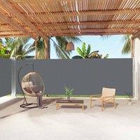 Berkfield Home Retractable Side Awning Anthracite 200x1000 cm in Dark Grey