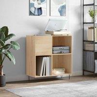 Berkfield Home Record Cabinet Sonoma Oak 84.5x38x89 cm Engineered Wood in Light Tan