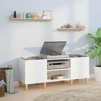 Berkfield Home Record Cabinet High Gloss White 121x38x48 cm Engineered Wood | Size: 121 x 38 x 48 cm