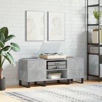 Berkfield Home Record Cabinet Concrete Grey 121x38x48 cm Engineered Wood | Size: 121 x 38 x 48 cm