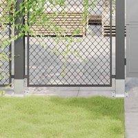 Berkfield Home Post Bases Square 4 pcs Silver 91x91 mm Galvanised Steel
