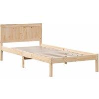 Berkfield Home Pine Wood Bed Frame Natural Solid Pine Wood 100 x 200 cm