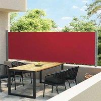 Berkfield Home Patio Retractable Side Awning 140x600 cm Red