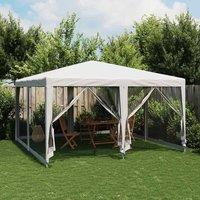 Berkfield Home Party Tent with 8 Mesh Sidewalls White 4x4 m HDPE