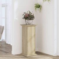 Berkfield Home Plant Stand Sonoma Oak 33x33x80 cm Engineered Wood in Light Tan | Size: 33 x 33 x 80 cm