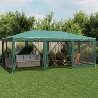 Berkfield Home Party Tent with 10 Mesh Sidewalls Green 6x4 m HDPE