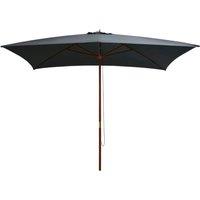 Berkfield Home Outdoor Parasol with Wooden Pole 200x300 cm Anthracite in Black