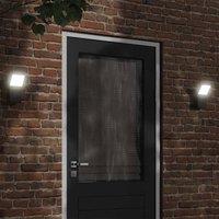 Berkfield Home Outdoor LED Wall Lights 2pcs Black Die-cast Aluminium