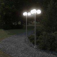 Berkfield Home Outdoor Floor Lamps 3pcs Silver 215 cm Stainless Steel