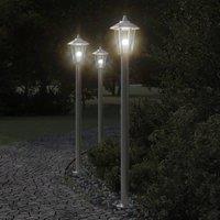 Berkfield Home Outdoor Floor Lamps 3pcs Silver 120 cm Stainless Steel