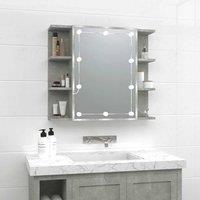 Berkfield Home Mirror Cabinet with LED Concrete Grey 70x16.5x60 cm