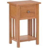 Berkfield Home Magazine Table with Drawer 35x27x55 cm Solid Oak Wood in Brown | Size: 35 x 27 x 55 cm