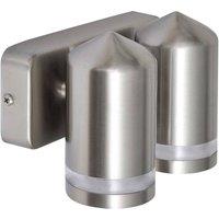 Berkfield Home LED Wall Lamp Stainless Steel Down with Cone Head in Silver