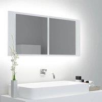 Berkfield Home LED Bathroom Mirror Cabinet White 100x12x45 cm | Size: 100 x 12 x 45 cm