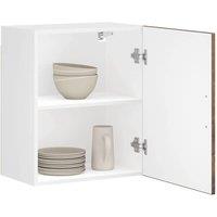 Berkfield Home Kitchen Wall Cabinet Porto Smoked Oak Engineered Wood in White