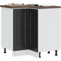 Berkfield Home Kitchen Corner Base Cabinet Porto Black Engineered Wood