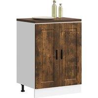 Berkfield Home Kitchen Base Cabinet Porto Smoked Oak Engineered Wood in Brown