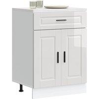 Berkfield Home Kitchen Base Cabinet Porto High Gloss White Engineered Wood