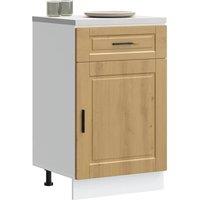 Berkfield Home Kitchen Base Cabinet Porto Artisan Oak Engineered Wood in Brown