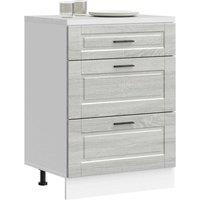 Berkfield Home Kitchen Base Cabinet Porto Grey Sonoma Engineered Wood