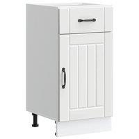 Berkfield Home Kitchen Base Cabinet Lucca White Engineered Wood