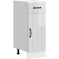Berkfield Home Kitchen Base Cabinet Lucca High Gloss White Engineered Wood